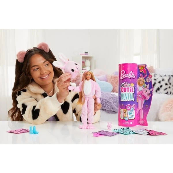 Mattel Barbie Cutie Reveal Puppe Mit Hasen-Plüschkostüm Und 10 Überraschungen – Bild 8