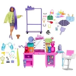 Mattel Geschäft -Mattel Geschäft Mattel Barbie Extra Spielset mit Puppe und Stylingtisch@@1758017 1