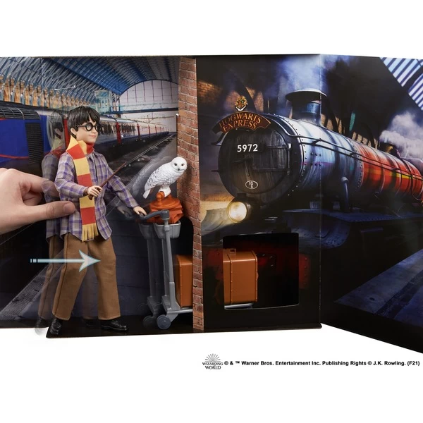 Mattel Harry Potter Gleis 9 3/4 Spielset Mit Harry Potter Puppe & Hedwig Figur – Bild 5